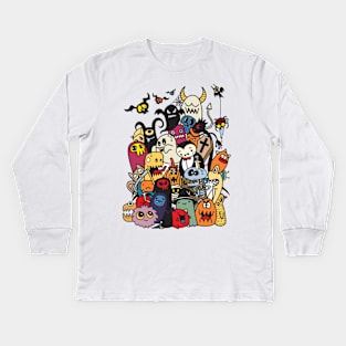 Monster doodle Kids Long Sleeve T-Shirt